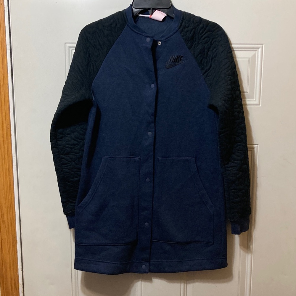 Nike Dark Blue and Black Quilted Jacket XS